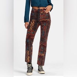 RVCA Patterned wide leg cords